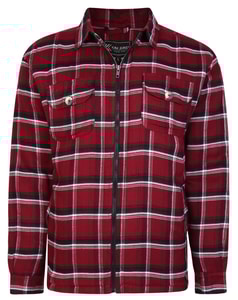 KAM Zip Thru Skerpa Lined Overshirt Burgundy
